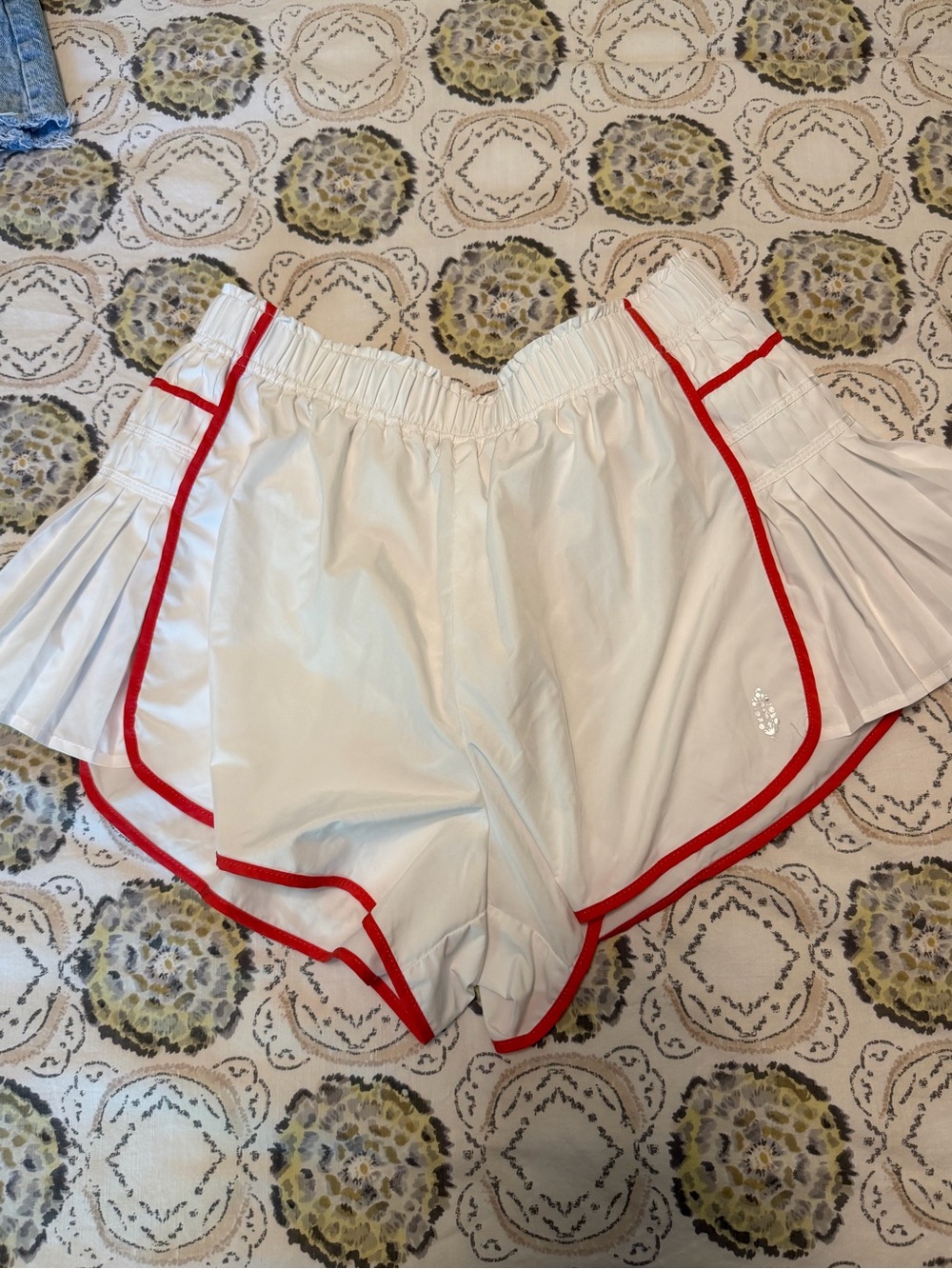 FP Movement by Free People White Athletic Shorts with Red Trim